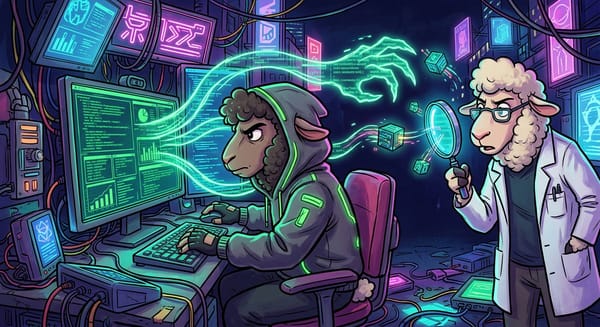 The Robot Sheep Is Whispering Secrets To The Wolf